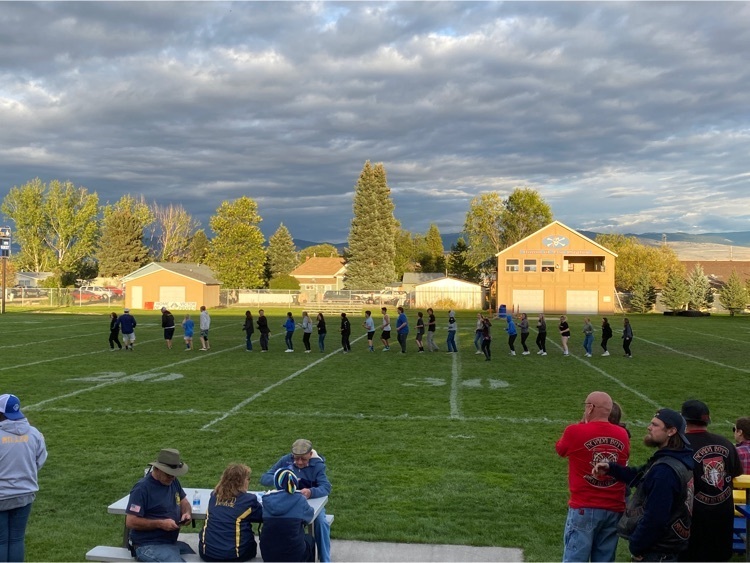football vs. volleyball homecoming pep rally dance-off
