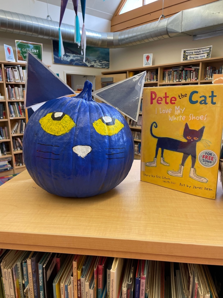 Here are 1 of our 7 literacy pumpkins.